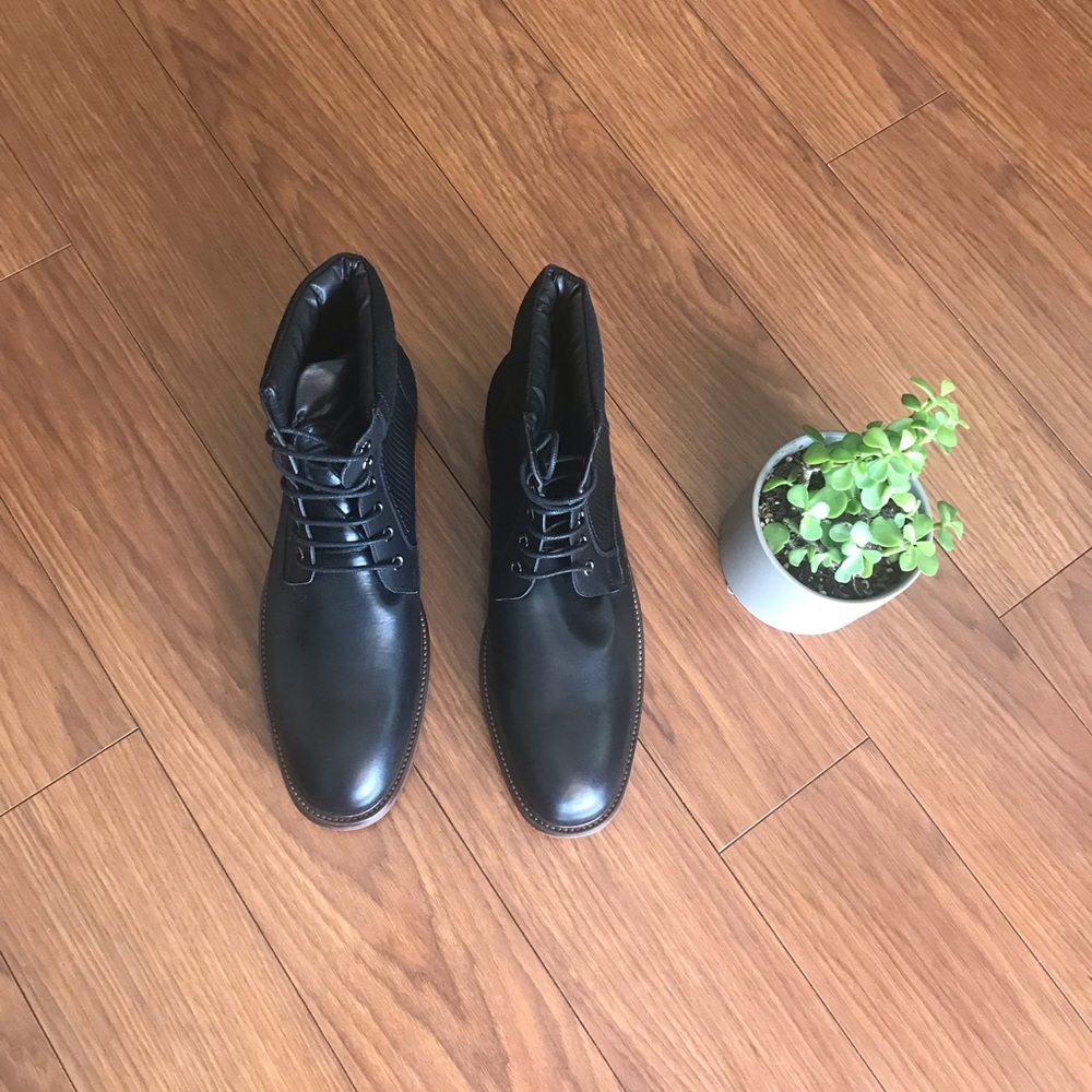 English Laundry Lace ‘Combat’ Men’s Ankle Leather Boots Size 10.5